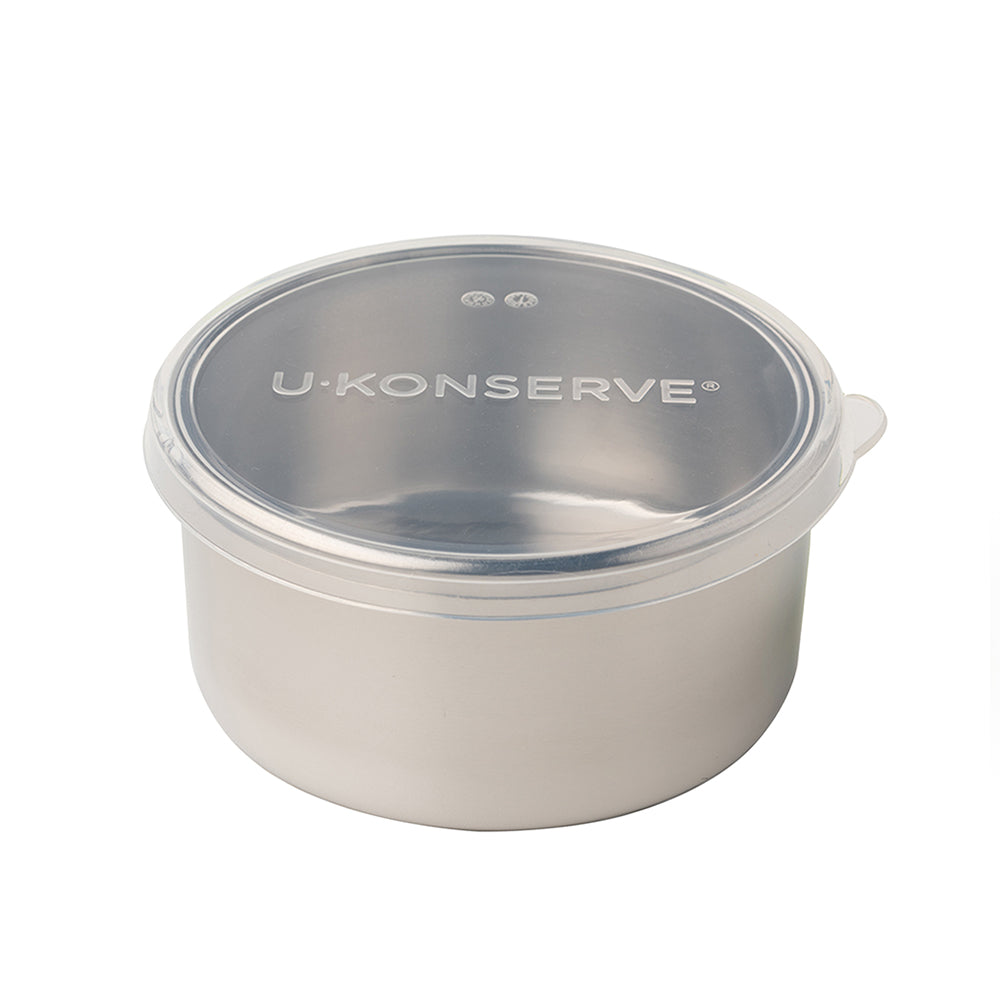 U-Konserve Stainless Steel Food Storage Bento Box Container, Leak Proof  Silicone Lid Dishwasher Safe - Plastic Free (15oz Clear) 