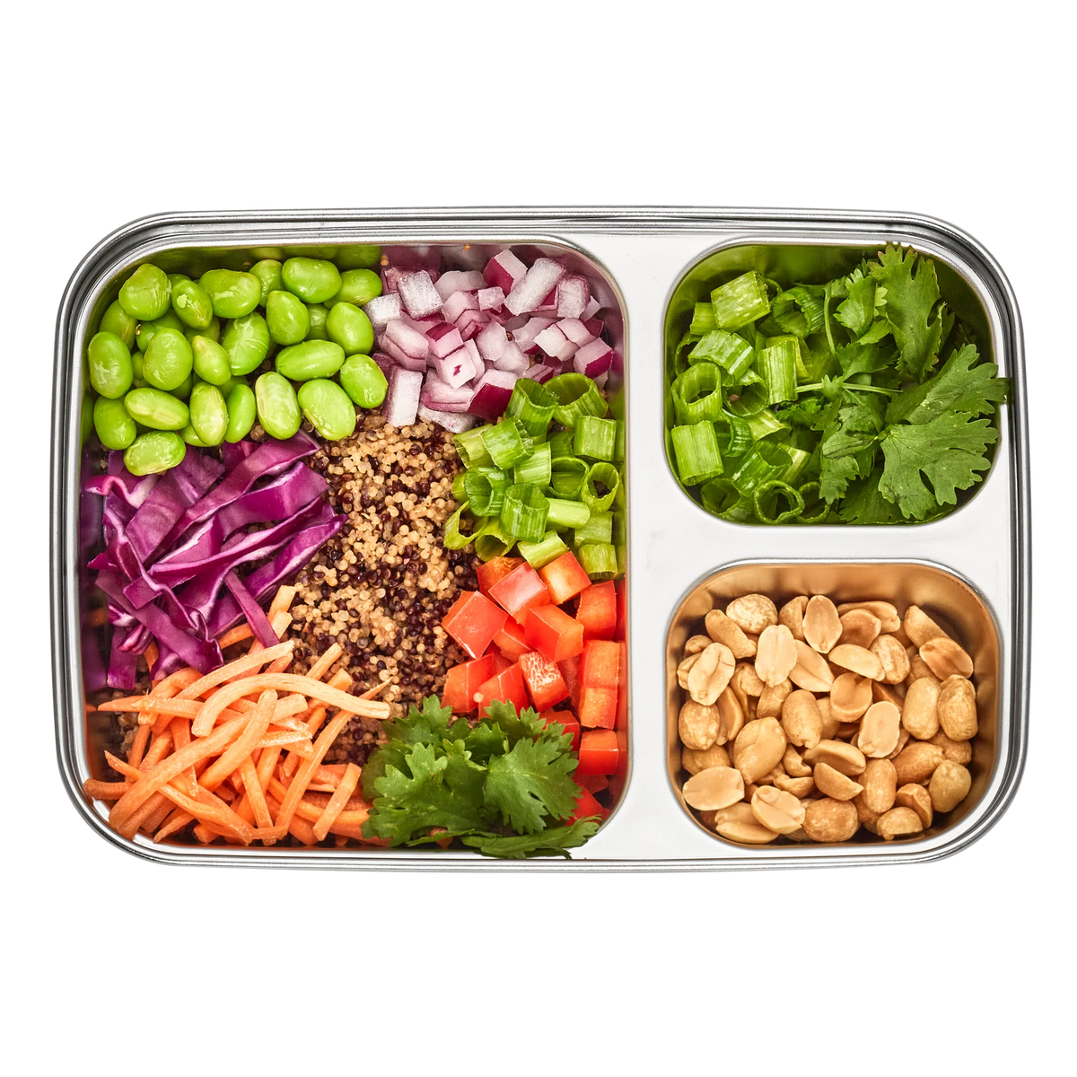 3 Compartment Divided Rectangle Food Storage Container 705ml/28 fl oz ...