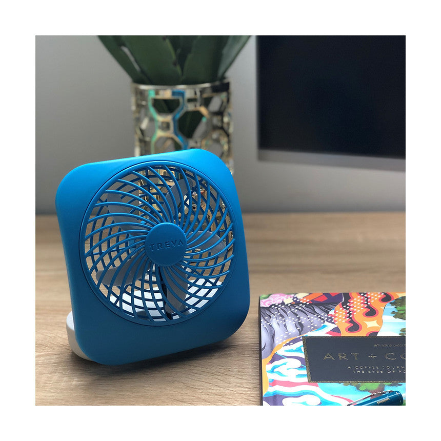 Treva 5 Inch Battery Powered Folding Desk Fan - 2 Pack