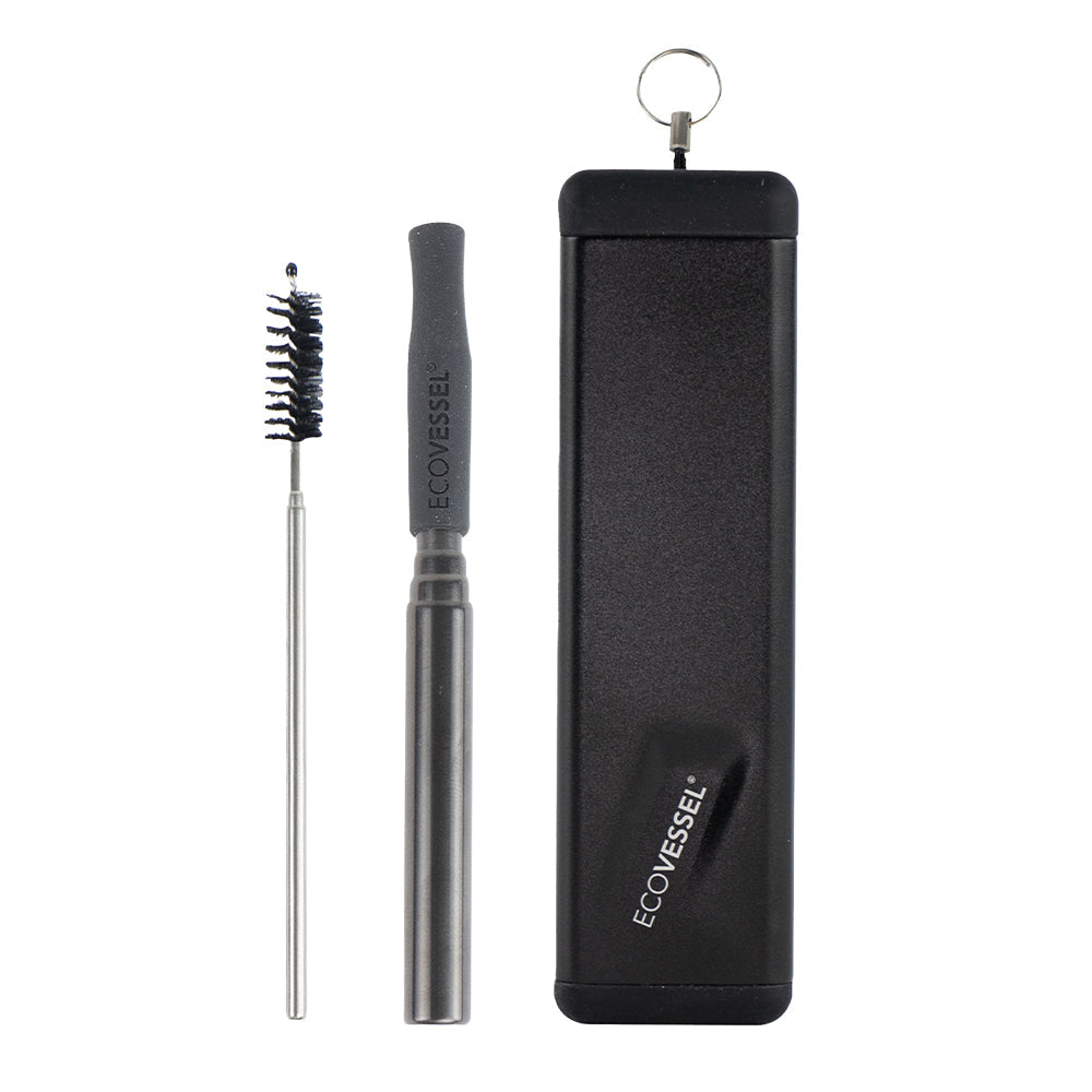 The QUICKSTRAW Telescopic Straw with Brush & Carrying Case