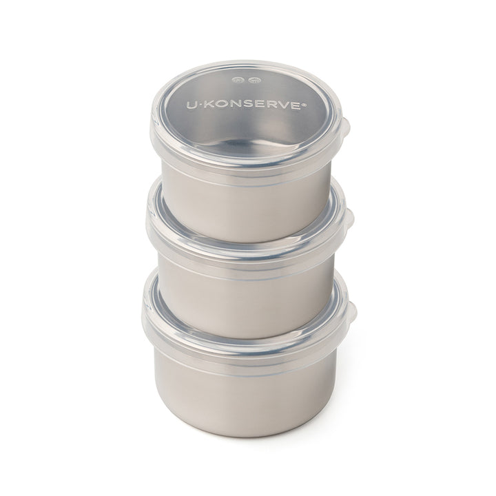U-Konserve Round Mini Containers (Set of 3) 90ml/3oz - Clear