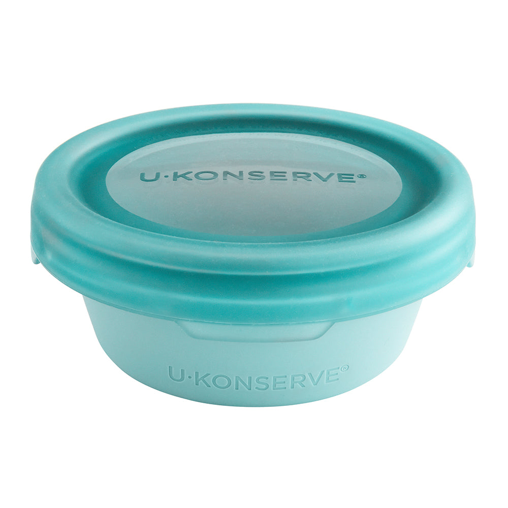 Bounce Box 100% Silicone Round Food Storage Container 236ml/8oz - Seafoam